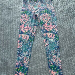 Lilly Pulitzer Kids Leggings - Pink and Blue Floral